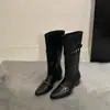 Botas de moda de diseño único, a media pantorrilla, de punta, que realzan la altura para mujeres petite, botines, botas altas, botas de mujer, no hasta la rodilla
