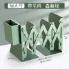 Soporte de Libro Retráctil Soporte de Libro de Escritorio Estante de Almacenamiento de Libros con Portalápices Pinza para Libros Metal Engrosado Plegable