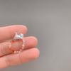 Anillo Único de Piedra Ojo de Tigre con Cuentas para Mujer, Anillo Metálico de Gatito para el Dedo Índice con Atmósfera de Otoño/Invierno, Anillo de Moda de Lujo Ligero de Alta Gama