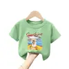Camiseta de Niña Verano 2026 Nuevo Estilo Infantil Elegante Algodón Puro Manga Corta Verano Niña Cuello Redondo Casual Manga Media Top
