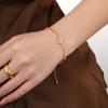 Pulsera de Cuentas Estilo Coreano Nuevo Estilo Elegante Simple Ins Tres Flores Moda para Mujer Personalizada Acero Titanio Chapado en Oro Joyería de Mano