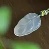 Pingente de fivela de paz de cartão de ágata de gelo alto calcedônia nada fudou guanyin buda masculino bravo bolsa de dinheiro pingente colar