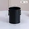Porta Plumas Cilíndrico de Hierro Forjado Creativo con Asa y Doble Oreja, Maceta de Metal Color Caramelo, Contenedor de Plumas Estudiante DIY para Escritorio