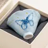 Taza de Té Kung Fu Mariposa Pintada a Mano Taza de Maestro Cerámica Taza Individual Taza de Té de Porcelana Taza Cónica Juego de Té Oficina