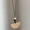 Estilo Dinheiro Velho Estilo Chinês! Colar com Pingente Marrom para Mulheres, Corrente de Clavícula de Luxo de Alto Padrão, Acessório Longo de Verão