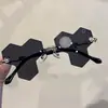 Triángulo Metálico Sin Marco Flor Cruz Bordeador Accesorios de Espejo Diamante Protección UV Gafas de Sol para Niños Gafas de Sol