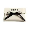 Bolsa de Pano Tang Xiu com Borda Dobrada e Tampa Flip, Bolsa Envelope com Cordão, Bolsa de Armazenamento de Tecido de Algodão com Logo para Brincos, Anéis e Colares
