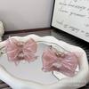 Flequillos Finos Brillantes Hechos a Mano Lazo Doble Cara Flequillo Cabello Roto Elegante Dulce Cabeza de Princesa Clip Lateral Pinza Pequeña