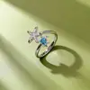 Anel Estrela-do-Mar Estilo Oceano Europeu e Americano Mais Vendido Cruzando Fronteiras Micro-Pavimentado com Zircônia para Mulheres Cobre Banhado a Ouro Moda Anel de Tartaruga com Gotejamento de Óleo