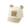 Chapéus de Bebê Fofos de Primavera Boné Versátil de Baseball Desenho de Coelho Boné de Baseball Infantil Chapéu de Sol de Verão