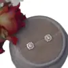 Brincos de Prata 925 Banhados a Ouro 18K Microcravejados com Zircônia Flash Quadrado Mini Simples Versátil Elegante Brincos Elegantes