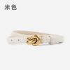 Cinturón Fino de Cuero Genuino para Mujer de Guangzhou Piel de Vaca Cinturón Decorativo para Suéter Falda Pantalones Casuales para Mujer Todo Fósforo Moda