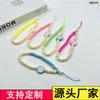 Cadena para teléfono móvil con cara sonriente colorida, estilo japonés y coreano, correa para la muñeca, colgante de pulsera antipérdida, resistente a caídas, lindo cordón