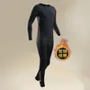 Ropa interior térmica transfronteriza para hombre, con forro polar, engrosada, conjunto de ropa de otoño, invierno, para exteriores, ajustada, deportiva, capa base de alta elasticidad