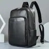 Mochila de Piel Genuina para Hombre de Gran Capacidad Capa Superior Piel de Vaca Mochila Casual para Viaje Moderna Tendencia Bolso Escolar Estilo Coreano Bolsa para Computadora