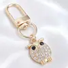 Light Luxury Plated Gold Full Diamond Charm D-shaped Lobster Clasp Triangular Round Pendant Key Accessories Source Factory Wholesale