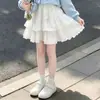 Novo Conjunto de Primavera e Outono para Meninas Mais Velhas: Conjunto Duas Peças: Moletom Gola Alta Doce e Fresco com Saia Bolo de Renda Delicada Estilo Coreano
