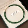 Colar Casual de Ágata Verde, Estilo Nacional, Colar de Contas de Estilo Étnico Sofisticado, Colar da Moda Empilhado de Calcedônia Novo Chinoiserie