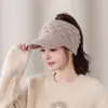 Gorra de béisbol abierta para mujer de otoño e invierno para deportes al aire libre, adelgazante, versátil, moderna, gorro de punto cálido al por mayor