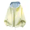 Chamarra con cierre de bloques de color estilo americano, unisex, para actividades al aire libre, a prueba de viento, estilo juvenil, top casual para otoño e invierno