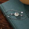 Pulseira de Prata S925 Sterling Prata Jade Hetian Cervo Prateado Estilo Chinês Ruyi Fênix Personalidade Elegante Feminina Versátil