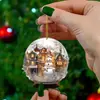 Adorno de Bola de Cristal Acrílico 2D de Muñeco de Nieve Navideño Decoración de Copo de Nieve de Estilo Único Exquisito Colgante de Bola