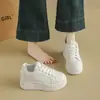 Zapatos Casuales Ligeros Cómodos y Elegantes para Primavera y Otoño 2026 Nuevos Zapatos Blancos de Plataforma con Plataforma Gruesa para Mujer Versátiles que Aumentan la Altura Tallas Pequeñas
