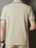 Camisa Polo de Algodón Piqué de Manga Corta para Hombre, Transpirable de Verano, Bordada, Delgada, Casual de Negocios, Top Elástico, Camiseta para Hombre 86112