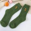 Meias de Lã Coral Novas para Outono e Inverno Meias Japonesas de Frutas Espessas Quentes para Mulheres para Chão e Dormir Zhuji