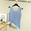 Colete térmico de fleece lado A e B para mulheres, camada interna sem costura para outono e inverno, forrado com fleece e espessado, top de camada base slim fit