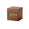 Fábrica Fuente Venta al por Mayor Reloj de Madera LED Digital Luminoso Controlado por Voz Despertador Adorno de Escritorio Regalo Despertador para Estudiantes