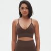 Nuevo sujetador con tirantes de color sólido sin costuras transfronterizo de Europa y Estados Unidos, ropa interior deportiva sexy con espalda hermosa, chaleco de yoga para correr y fitness