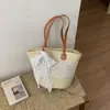 Bolsa de palha grande capacidade feminina transfronteiriça, nova bolsa cesta estilo férias 2026, bolsa de ombro