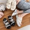 Hermosas Sandalias Estilo Hada Estilo Francés para Mujer, Nuevo Modelo Verano 2025, Adecuadas para Usar con Faldas, Sandalias de Deslizamiento con Suela Gruesa