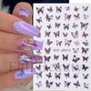 Pegatinas de Arte de Uñas Transfronterizas de Belleza Completa Ins Deseo Puro Morado Rosa Láser Luminoso Mariposa Pegatinas de Arte de Uñas