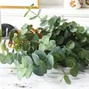 Rama Única Múltiples Ramas Pulpa de Eucalipto Hoja de Dinero Hojas de Eucalipto Decoración para el Hogar Adornos Flores Falsas Plantas de Flores Artificiales