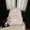 Nova Mochila Doce e Simples Estilo Coreano, Mochila Fofa de Coelho com Bolinhas, Mochila de Aparência Elegante para o Dia a Dia e Uso Estudantil