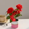 Flores Artificiales Transfronterizas Rosa Bonsái Flores Artificiales Decoración del Hogar Plantas Verdes Artificiales Fiesta de Boda Interior Plantas Artificiales en Maceta