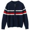 Suéter 100% Caxemira Pura para Meninos e Meninas Outono e Inverno Camada Base Suéter Externo para Homens e Mulheres Zíper Gola Redonda Grossa Cardigan Infantil