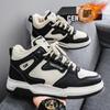 Zapatos de Invierno para Hombre Nuevos Zapatos Blancos de Caña Alta con Forro Polar Zapatos de Algodón Gruesos Cálidos para Hombre Modernos Combinan con Todo Zapatos Deportivos de Skate
