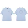 Camiseta Masculina Casual de Verão com Estampa de Letras em Espuma de Pedra Transfronteiriça, Manga Curta, Algodão Puro, Gola Redonda com Bússola, Camiseta Básica