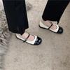 2023 primavera novo color block retrô sapatos de couro britânicos de tira única bico quadrado sapatos Mary Jane planos sapatos femininos