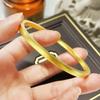 Pulsera Heritage Cuarteto de Oro Francés Antiguo para Mujer Oro Arena Vietnamita Simple Moda Pieza Cuadrada Círculo Pulsera Sólida para Mucho Tiempo