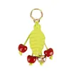 Llavero de cereza Luo Jia en stock, accesorio para bolso, llavero simple y elegante con decoración de cereza tridimensional