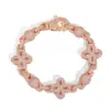 Hebilla de Diamantes Completa Transfronteriza Europea y Americana Cadena de Bolas de Trébol de Cuatro Hojas Joyería Hip-Hop Accesorios de Moda Pulsera de Piedras Preciosas de Zirconia Colorida