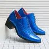 Zapatos de Hombre Transfronterizos Tallas Grandes Nuevos Casuales de Cuero Moda Zapatos de Cuero de Tacón Alto Hombres Aumentadores de Altura Exteriores Zapatos de Vestir de Negocios Zapatos de Boda