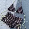 [5 cores] Novo maiô de duas peças com estampa de bolinhas e listras, com design decotado, perfeito para um look sexy e atraente