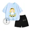 Aliexpress Transfronteiriço Camiseta de Verão Fofa de Desenho Animado Meninos e Meninas Versão Q Estampa de Desenho Infantil
