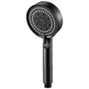 Cabezal de Ducha Multifuncional Negro de Cinco Velocidades con Paro de Agua para Baño Negro Hogareño Salida de Agua Grande Calentador de Agua Caliente para Baño