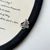 Anillo Abierto Ajustable de Plata de Ley S925 con Textura Plisada Vintage para Mujer, Artículo Nuevo de Tendencia Versátil de Lujo Ligero de Nicho